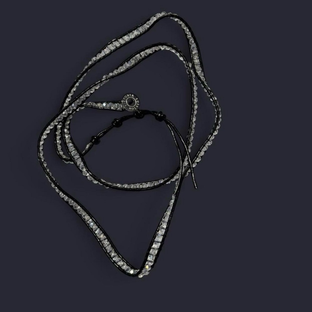 Victoria Emerson Black and Silver Beaded wrap bracelet